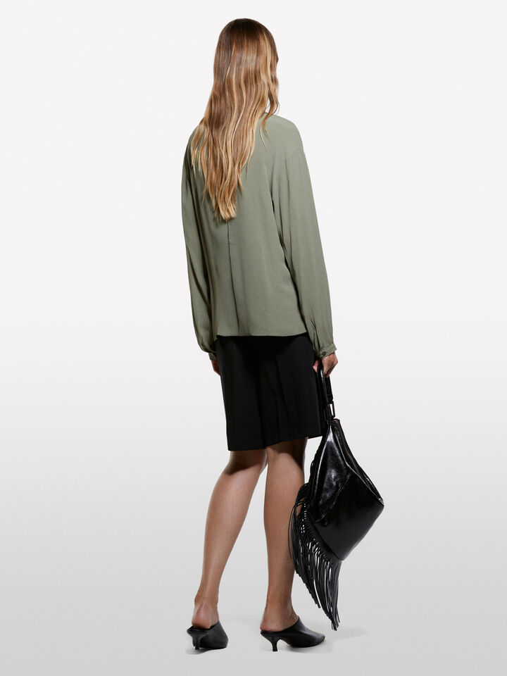 Blusa over fit verde militare - bluse da donna - Verde Militare | Sisley image number 2